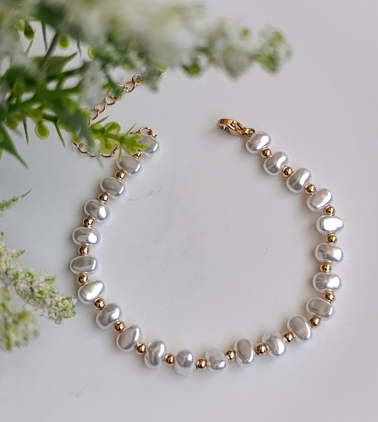 Pulsera Perla Dorada